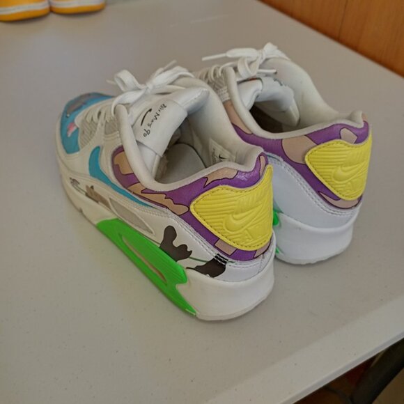 Size 10 - Ruohan Wang x Nike Air Max 90 Flyleather Multicolor - Picture 4 of 10